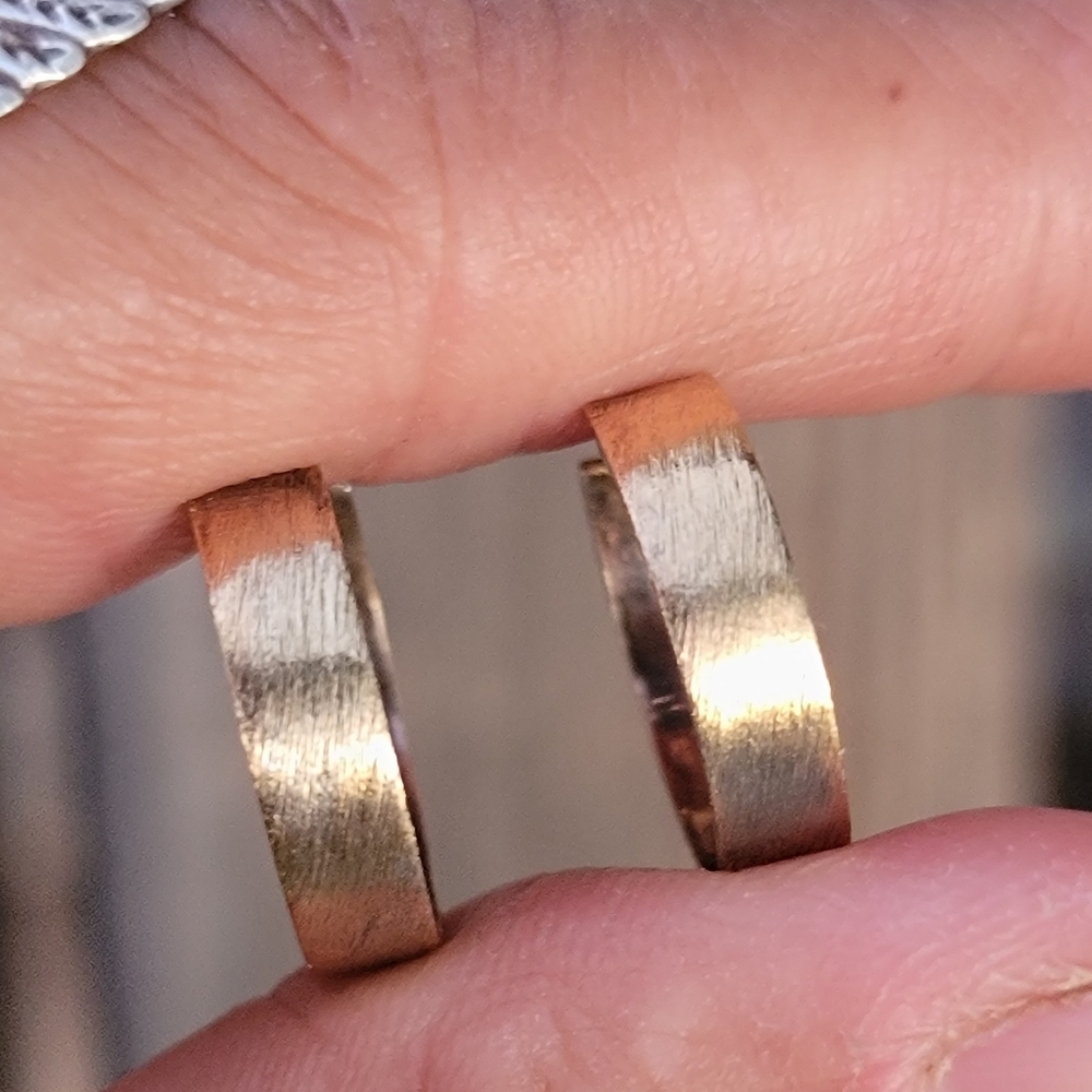 Beautiful Vintag DANECRAFT 925 sterling silver brushed gold plated hoop earrings